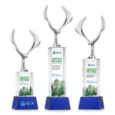 Maverick Eagle Full Color on Belcroft Base Blue Animals Crystal Trophy - Patriotic and Government Awards 