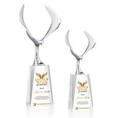 Maverick Eagle Full Color on Chandler Base Clear Animals Crystal Trophy - Eagle Awards
