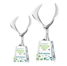 Maverick Eagle Full Color on Medium Base Clear Animals Crystal Trophy - Patriotic and Government Awards 