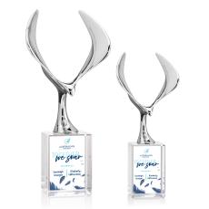 Maverick Eagle Full Color on Gibbons Base Clear Animals Crystal Trophy - Patriotic and Government Awards 