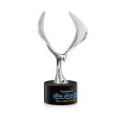 Maverick Eagle Full Color on Round Base Black Animals Crystal Trophy