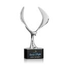 Maverick Eagle Full Color on Half Round Base Black Animals Crystal Trophy