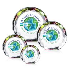 Milton Full Color Prismatic Circle Crystal Trophy - Diamond Trophies