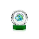 Milton Full Color on Alberton Base Green Circle Crystal Trophy