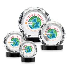 Milton Full Color on Alberton Base Black Circle Crystal Trophy - Diamond Trophies