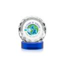 Milton Full Color on Alberton Base Blue Circle Crystal Trophy