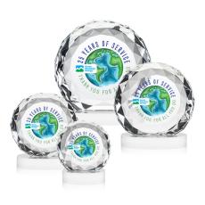 Milton Full Color on Alberton Base Fagan Circle Crystal Trophy - Diamond Trophies