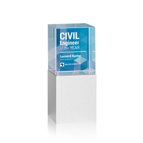 Awards and Plaques - Crystal Trophies - Glencoe Full Color Towers Crystal Trophy