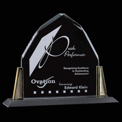Awards and Plaques - Crystal Trophies - Crespo Gold Peaks Crystal Trophy