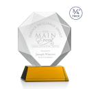 Gregory on Helton Base Amber Polygon Crystal Trophy