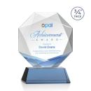 Gregory Full Color on Helton Base Sky Blue Polygon Crystal Trophy