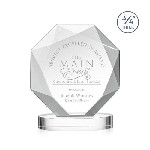 Awards and Plaques - Crystal Trophies - Gregory on Alberton Base Starfire Polygon Crystal Trophy