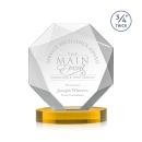 Gregory on Alberton Base Amber Polygon Crystal Trophy