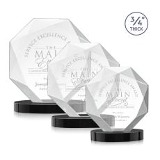 Gregory on Alberton Base Black Polygon Crystal Trophy - Crystal Trophies