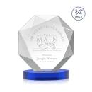 Gregory on Alberton Base Blue Polygon Crystal Trophy