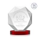 Gregory on Alberton Base Red Polygon Crystal Trophy