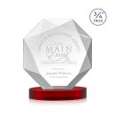 Gregory on Alberton Base Red Polygon Crystal Trophy