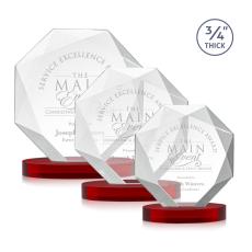 Gregory on Alberton Base Red Polygon Crystal Trophy - Crystal Trophies