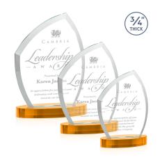 Wilco on Alberton Base Amber Unique Crystal Trophy - Crystal Trophies