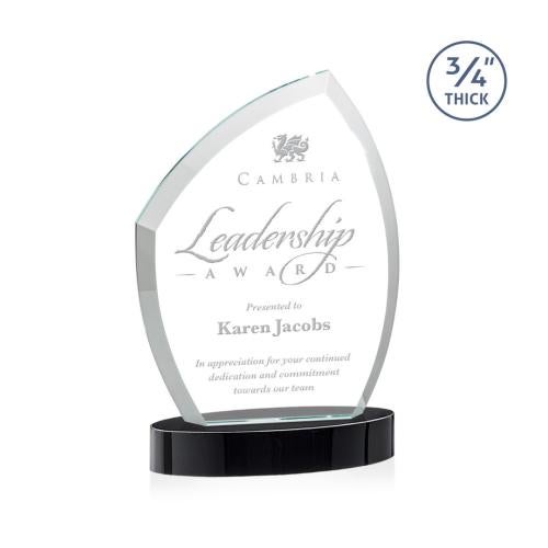 Awards and Plaques - Crystal Trophies - Wilco on Alberton Base Black Unique Crystal Trophy