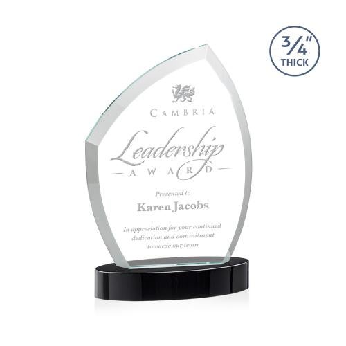 Awards and Plaques - Crystal Trophies - Wilco on Alberton Base Black Unique Crystal Trophy