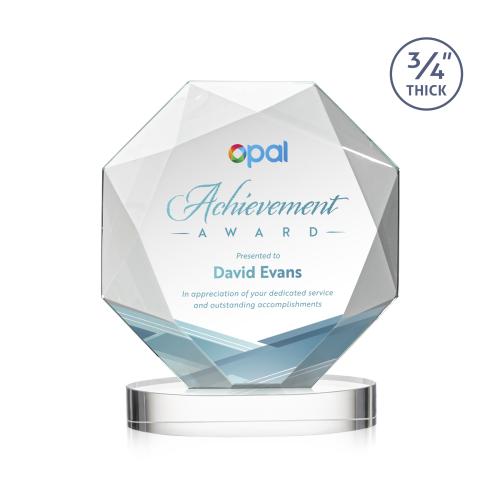 Awards and Plaques - Crystal Trophies - Gregory Full Color on Alberton Base Starfire Polygon Crystal Trophy