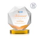 Gregory Full Color on Alberton Base Amber Polygon Crystal Trophy