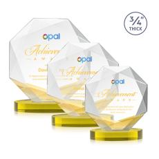 Gregory Full Color on Alberton Base Gold Polygon Crystal Trophy - Crystal Trophies