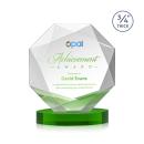 Gregory Full Color on Alberton Base Green Polygon Crystal Trophy