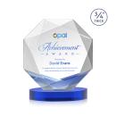 Gregory Full Color on Alberton Base Blue Polygon Crystal Trophy