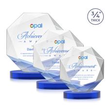 Gregory Full Color on Alberton Base Blue Polygon Crystal Trophy - Crystal Trophies