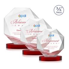 Gregory Full Color on Alberton Base Red Polygon Crystal Trophy - Custom Trophies
