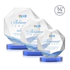 Gregory Full Color on Alberton Base Sky Blue Polygon Crystal Trophy - Crystal Trophies
