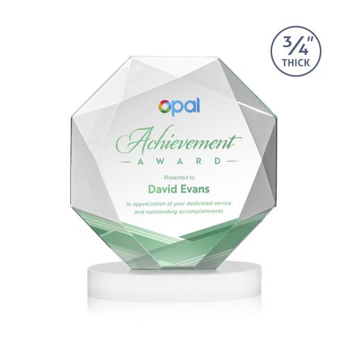 Awards and Plaques - Crystal Trophies - Gregory Full Color on Alberton Base Fagan Polygon Crystal Trophy
