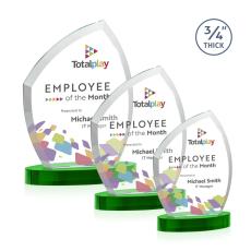 Wilco Full Color on Alberton Base Green Unique Crystal Trophy - Crystal Trophies