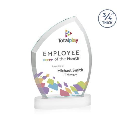 Awards and Plaques - Crystal Trophies - Wilco Full Color on Alberton Base Fagan Unique Crystal Trophy