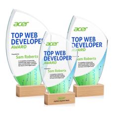 Clarence Full Color Peaks Crystal Trophy - Crystal Trophies