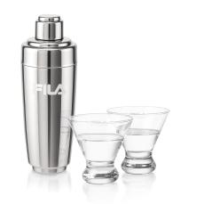 Pescara Shaker & Steele Martini Set - Cocktail Glasses