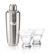 Pescara Shaker & Steele Martini Set - Cocktail Glasses