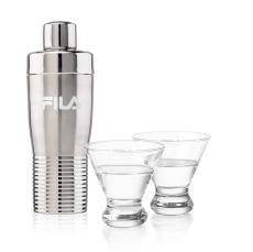 Genoa Shaker & Steele Martini Set - Cocktail Glasses
