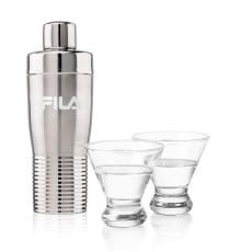 Genoa Shaker & Steele Martini Set - Cocktail Glasses