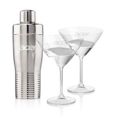 Genoa Shaker & Flynn Martini Set - Cocktail Glasses