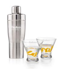 Genoa Shaker & Lujan Martini Set - Cocktail Glasses