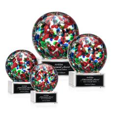 Knapp on Plated Crystal Base Clear Globe Glass Trophy - Crystal Globe Awards