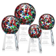 Knapp Globe on Medium Crystal Base Glass Trophy - Art Glass Trophies