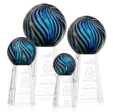 McCray Globe on Tall Crystal Base Glass Trophy - Glass Trophies