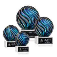 McCray on Plated Crystal Base Clear Globe Glass Trophy - Glass Trophies