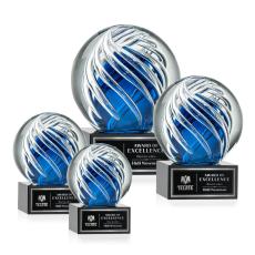 Truong on Plated Crystal Base Black Globe Glass Trophy - Glass Trophies
