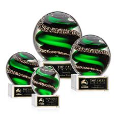 Boykin on Plated Crystal Base Clear Globe Glass Trophy - Glass Trophies