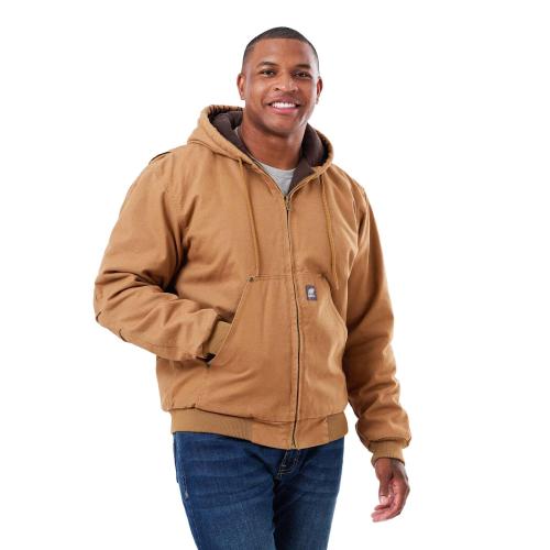 Custom Apparel - Jackets and Vests - Berne Heartland Washed Duck Hooded Work Jacket - Embroidery